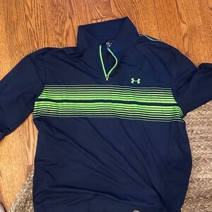 Under Armour Navy and Neon Green Men's Shirt
